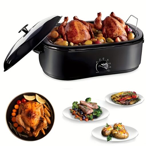 -basting Lid, 1450w Turkey Cooker Steel , 16 Quart , For And Hallowmas Feasts