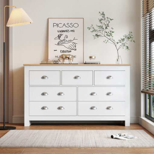 [140 Cm] Width Sideboard With 7-Drawers