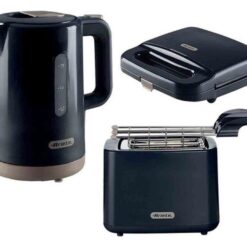 ARIETE Breakfast ARPK46 Jug Kettle, 2-Slice Toaster & Sandwich Toaster Bundle - Dark Grey, Black,Silver/Grey