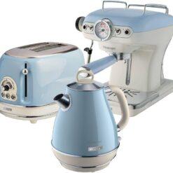 ARIETE Vintage ARPK6 Coffee Machine, Toaster & Kettle Bundle - Blue, Blue