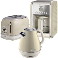 ARIETE Vintage ARPK7 Coffee Machine, Toaster & Kettle Bundle - Beige, Cream