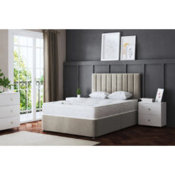 Amelia Upholstered Panel 4 Draw Divan Bed with Headboard