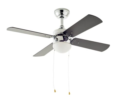 Argos Home Ceiling Fan - Chrome & Black