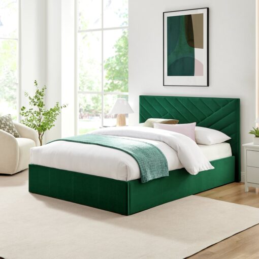 Argos Home Luca Kingsize End Lift Ottoman Bed - Green