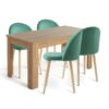 Argos Home Miami Extending Table & 4 Imogen Green Chairs