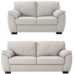 Argos Home Milano Leather 2 & 3 Seater Sofas - Light Grey