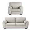 Argos Home Milano Leather Chair & 3 Seater Sofa - Light Grey