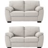 Argos Home Milano Pair of Leather 2 Seater Sofa - Light Grey