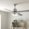 Argos Home Satin Nickel Remote Control Ceiling Fan - Silver