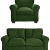 Argos Home Taylor Fabric Chair & 2 Seater Sofa - Green