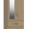 Ashdown 2 Door 2 Drawer Mirror Wardrobe - Oak Effect