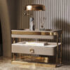 Ashwath Multiple Materials Bedside Table