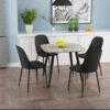 Aspen 800mm grey oak foiled square table & 4 duo chair Set, 1xASTB2OK + 2xASCH22-GR