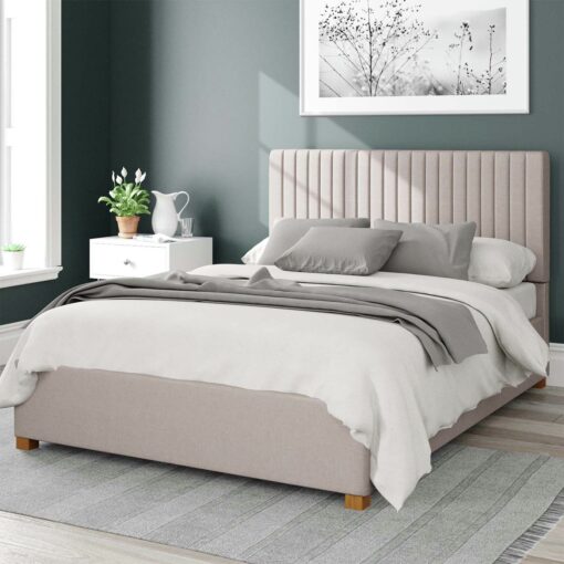 Aspire Grant Linen Kingsize Ottoman Bedframe - Off White