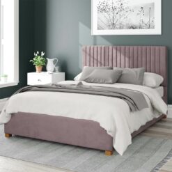 Aspire Grant Velvet Kingsize Ottoman Bedframe - Blush