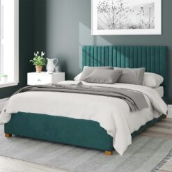 Aspire Grant Velvet Superking Ottoman Bedframe - Emerald