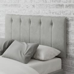 Aspire Hepburn Velvet Superking Headboard - Light Silver