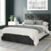 Aspire Presley Velvet Superking Ottoman Bedframe - Black