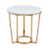 Balvina 60cm Round Metal Gold End Table for Living Room Furniture, Sofa Side Table with Marble Top