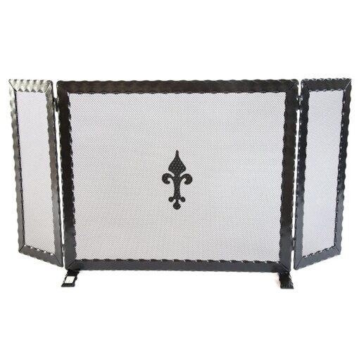 Bolick 3 Panel Iron Fireplace Screen