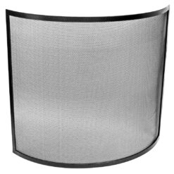 Curved 1 Panel Steel Fireplace Screen