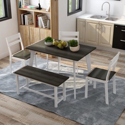 Denya Dining Set with 3 Chairs Bench