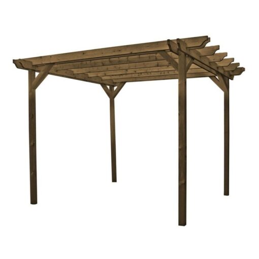 Double Garden Pergola - Wood - L360 x W480 x H270 cm - Rustic Brown