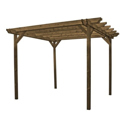 Double Garden Pergola - Wood - L420 x W420 x H270 cm - Rustic Brown