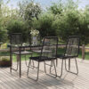 Ebern Designs 5 Piece Garden Dining Set Black, 4 Chair, 1 Table