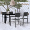 Ebern Designs 5 Piece Garden Dining Set White, 1 Table, 4 Chair