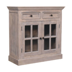 Eldora Solid Wood 2 - Door Mirrored Rectangle Accent Cabinet