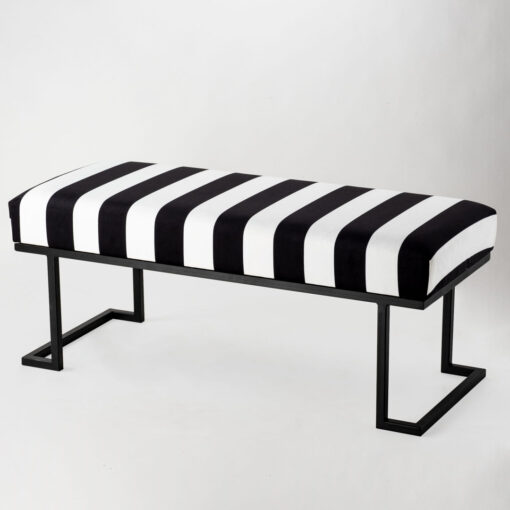 Elizzabeth Industrial Upholstered Bench