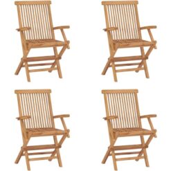 Folding Garden Chairs 4 pcs Solid Teak Wood Vidaxl