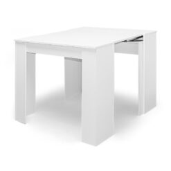 Fortino - Console Table Extendable From 50 To 250 Cm Extending Table. Modern Design With Glossy White Finish. Up To 12 Seats