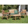 Four Seater Multi Set with Cushions - W310 x D150 x H98 - Fully Assembled - Green