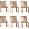 Garden Chairs 6 pcs Solid Teak Wood Vidaxl