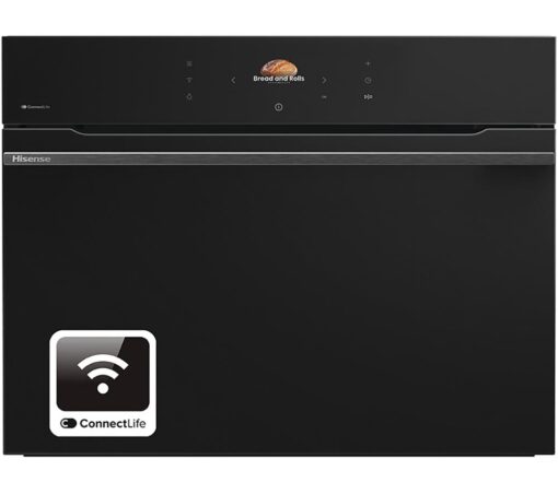 HISENSE Hi8 BlackLine BIM4AH8UKWF Compact Electric Oven with Microwave - Jet Black, Black