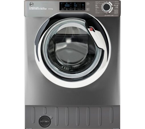 HOOVER H-Wash 300 Pro HBDOS 695TAMCRE-80 Integrated WiFi-enabled 9 kg Washer Dryer, Silver/Grey