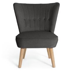 Habitat Alexis Velvet Cocktail Chair - Charcoal