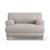 Habitat Askem Fabric Cuddle Chair - Stone - Ash Leg