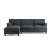 Habitat Askem Fabric Left Hand Corner Sofa-Charcoal-Dark Leg