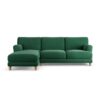 Habitat Askem Fabric Left Hand Corner Sofa- Green - Ash Leg