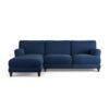 Habitat Askem Fabric Left Hand Corner Sofa- Navy- Dark Leg