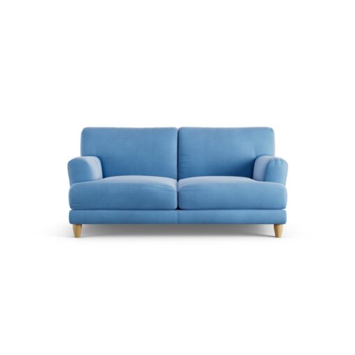 Habitat Askem Velvet 2 Seater Sofa - Sky Blue - Ash Leg