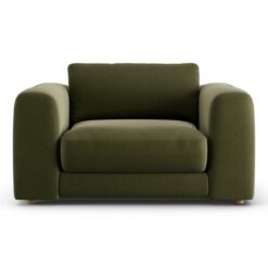 Habitat Ayr Velvet Cuddle Chair - Moss Green