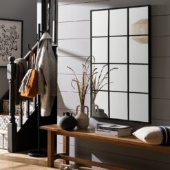 Habitat Black Window Wall Mirror - 120x80cm