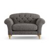 Habitat Brooker Fabric Cuddle Chair - Charcoal -Ash Leg