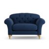 Habitat Brooker Fabric Cuddle Chair - Navy - Ash Leg