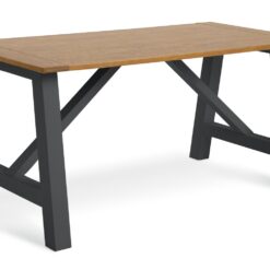 Habitat Burford Solid Wood 4 Seater Dining Table - Dark Grey