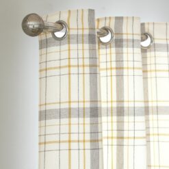 Habitat Classic Check Fully Lined Eyelet Curtains - Grey